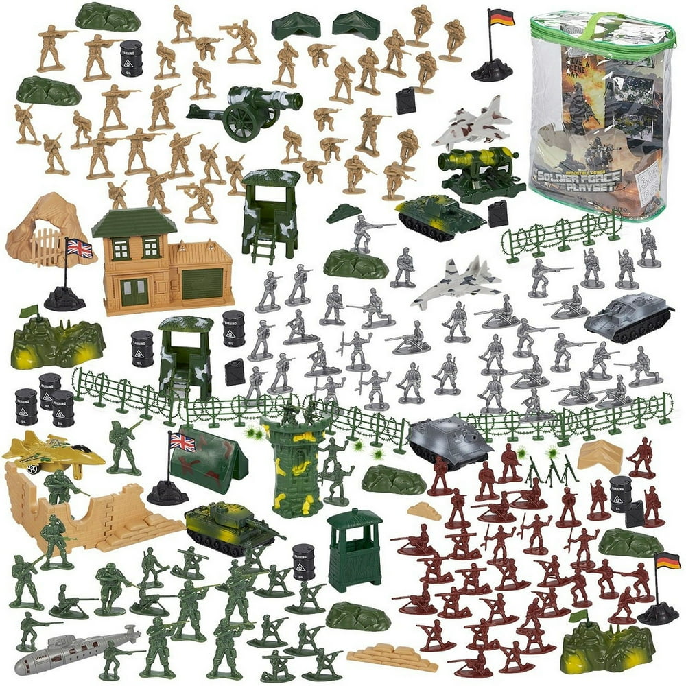 300 Pcs Toy Soldiers, Assorted Green Army Men Toys for Boys, Action