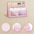 thumbnail image 5 of Mail Organizer for Desk, 3-Slot Mesh Metal Mail Holder countertop, Letter Holder, Office Desktop Envelope and Document Storage Rack (Pink), 5 of 6