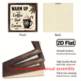 thumbnail image 4 of 2D Flat A 2D Flat Wooden Sign Measuring 8X8 Inches, Featuring a Farmhouse Christmas Theme with The Phrase 'Warm Up Here Coffee And Hot Cocoa' This Decorative Piece Is Ideal for Kitchens, Hot Cocoa, 4 of 9