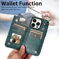 thumbnail image 6 of Dteck Case for iPhone 15 Pro Max,Magnetic Clasp Luxury PU Leather Card Slots Stand Durable Shockproof Case Back Wallet Flip Cover with Ring Buckle Cover,Green, 6 of 10