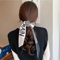 thumbnail image 2 of Bufanda de seda diadema Retro atado cola de caballo lazo cinta banda para el cabello accesorios femeninos pata de gallo, 2 of 5