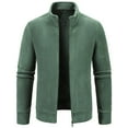 thumbnail image 5 of ZCFZJW Men's Bomber Jacket Casual Lightweight Spring Fall Jackets Fashion Stand Collar Full Zip Up Long Sleeve Outwear Coat with Pockets Green M, 5 of 6