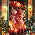 thumbnail image 5 of CREATITOY 35.4×70.8 Inches Christmas Door Cover Curtain Holiday Door Wall Decoration for Xmas Home Party Decorations Christmas Tree Xmas Family plies, 5 of 7