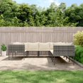 thumbnail image 1 of vidaXL 8 Piece Garden Lounge Set with Cushions Grey Poly Rattan, 1 of 5