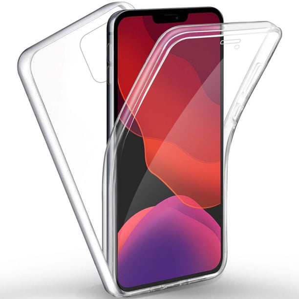 Funda completa de silicona TPU para iPhone, carcasa transparente de doble cara para modelos 14, 13, 12, 11 Pro Max, X, XR, XS Max, 8, 7, 6 Plus, SE, 360