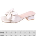 thumbnail image 2 of Sandalias planas con lazo para mujer, elegantes sandalias de tacón cuadrado, color sólido para la playa de verano, 2 of 9