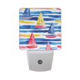 thumbnail image 6 of Yayeee LED Plug in Night Light for The Home with Auto Dusk to Dawn Light Sensors, 2 Pack, Red Hand Drawn Sailboats, 6 of 6