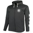 thumbnail image 2 of Men's Fanatics Heathered Black Brooklyn Nets Big & Tall Down and Distance Full-Zip Hoodie, 2 of 3