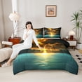 thumbnail image 4 of Homewish Boys Girls Orange Lightning Bedding Comforter Set 2pcs,Abstract Gradient Twin Comforter Sets Microfiber,Natural Disaster Breathable Bedding Set,Microfiber Bedroom Decor,Reversible, 4 of 8
