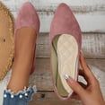 thumbnail image 2 of Domzle 2026 New Flat Shoes for Women Pointed Toe Pumps Shoes Faux Suede Ballets Flats Comfortable Soft Ballet Dressy Slip on Walking Ballerina Shoe Pink, 2 of 4