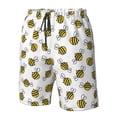 thumbnail image 4 of Cauagu Cute Little Bee Print Men's Swim Trunks,Hawaiian Bathing Suit Swimsuits Beach Shorts with Pockets for Men Quick Dry Swimming Board Shorts-Large, 4 of 6