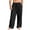 BUV47-Black, variant on Mens Casual Linen Pants Cotton Lightweight Loose Fit Drawstring Elastic Waist Pockets Straight Legs Summer Beach Yoga Pant Light Gray 3XL
