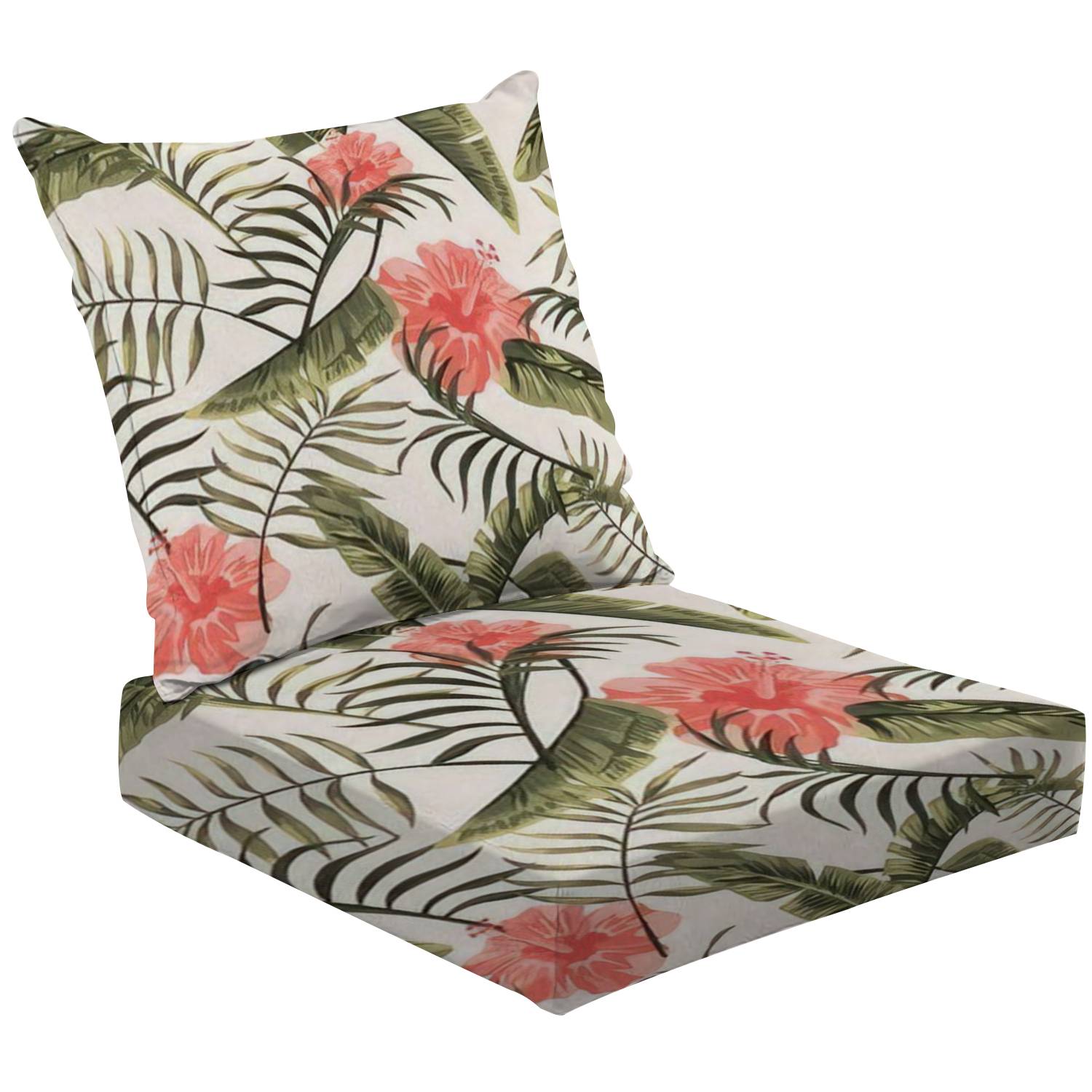 2Piece Deep Seating Cushion Set Floral exotic tropical seamless tropic