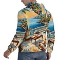 thumbnail image 6 of Haiem Coastal Style Garden Villa Patterned Men's Hoodie with Kangaroo Pocket - Ideal Pullover Sweatshirt for Daily Wear, Travel, and Home-Small, 6 of 7