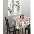 thumbnail image 3 of Rectangle Tablecloth Waterproof for Kitchen Dining, Spring Polyester Wrinkle Textured Tablecloths, Indoor and Outdoor Decor Resistant Washable Desktop Protectors Tablecloths, 54x54 Inch, 3 of 5