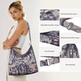 thumbnail image 5 of Chic Bohemian Vintage Print Large Capacity Tote Bag with Zipper Closure & Interior Pockets, 5 of 5
