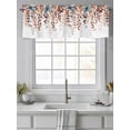 thumbnail image 2 of Orange Blue Leaves Valances for Windows Fall Leaf Vintage Eucalyptus Leaves Kitchen Valance Curtain Rod Pocket Small Curtains for Cafe Bathroom Laundry Basement 54" x 18", 2 of 8