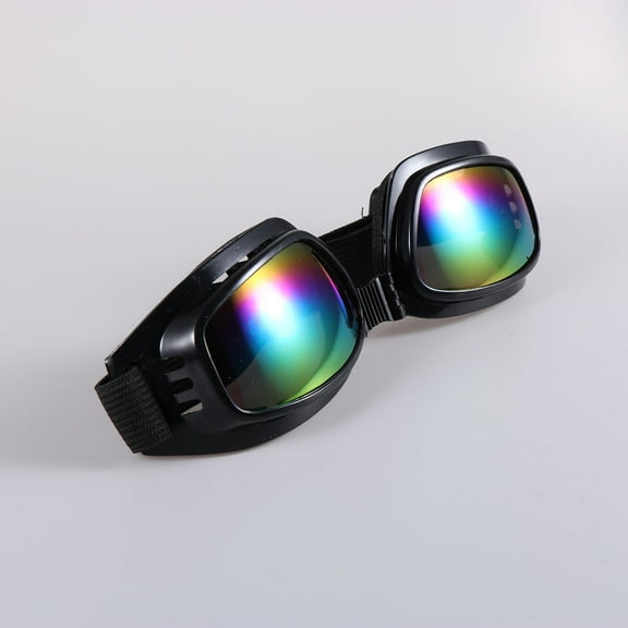 SWETRACE 1Set Black Frame Colorful Glass Safety Goggles Wide View Angle for Skiing Riding Goggles