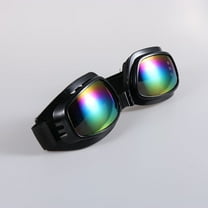 SWETRACE 1Set Black Frame Colorful Glass Safety Goggles Wide View Angle for Skiing Riding Goggles