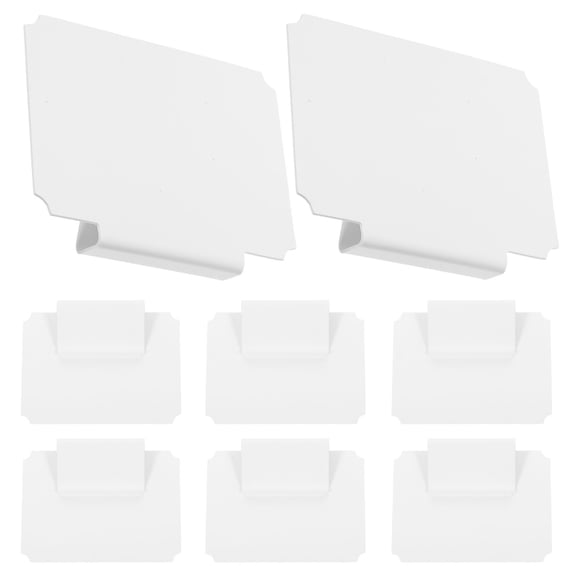 Topbathy 8Pcs White Basket Label Holders Clip on for Display Use with Hanging Design Suitable for Drawers and Bins