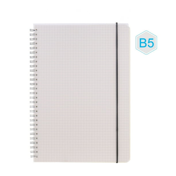 B5 Coil Notebook Spiral Notebooks with Elastic Band 5mm Square Grid