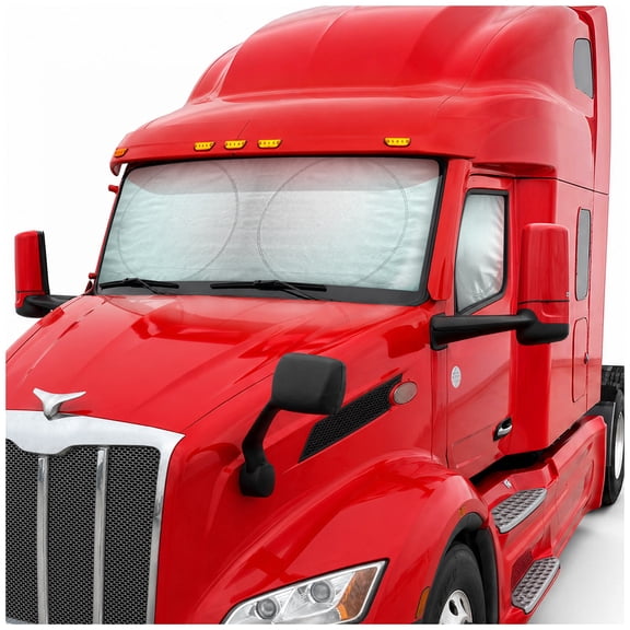 Motor Trend Semi Truck Windshield SunShade Wrap Around Privacy Cover - Windshield Sun Shade for 18-Wheeler, Commercial Truck Sunshade, Big Rig Window Shades, Long-Haul Freight Trucker Accessories