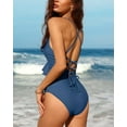 thumbnail image 4 of Women's Sexy Ruffled V Neck Bathing Suits Monkini Cross Tied Slimming One Piece Swimwear, 4 of 5