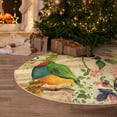 thumbnail image 5 of Sikiie Vintage Bird Nativity Christmas Tree Skirt, Jesus Christian Winter Holiday Tree Mat Decoration(30-48IN)30", 5 of 6