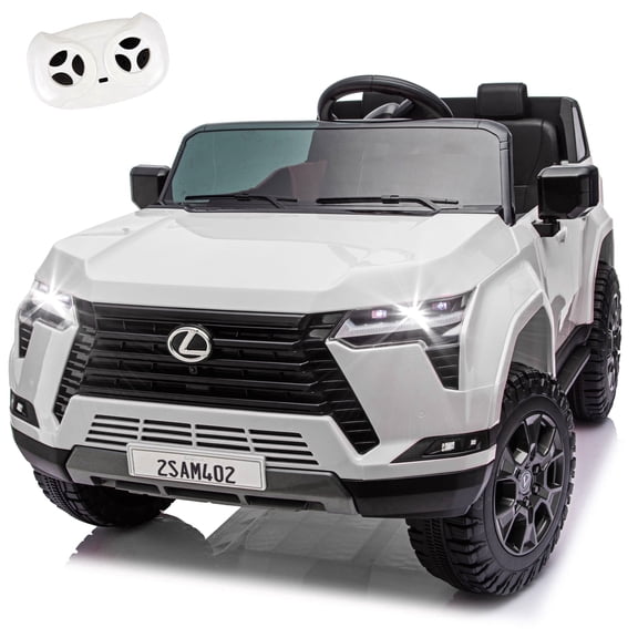 24V Ride On Car for Kids, Lexus GX550 2 Seater Powered Ride on Toys with Remote Control, 4 Wheels Suspension, Bluetooth, Music, LED Lights, Kids Electric Car for Boys Girls Ages 3-8, White