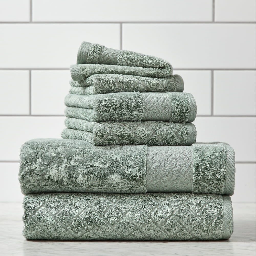 Better Homes & Gardens Wicker Jacquard 6 Piece Bath Towel Set, Metal