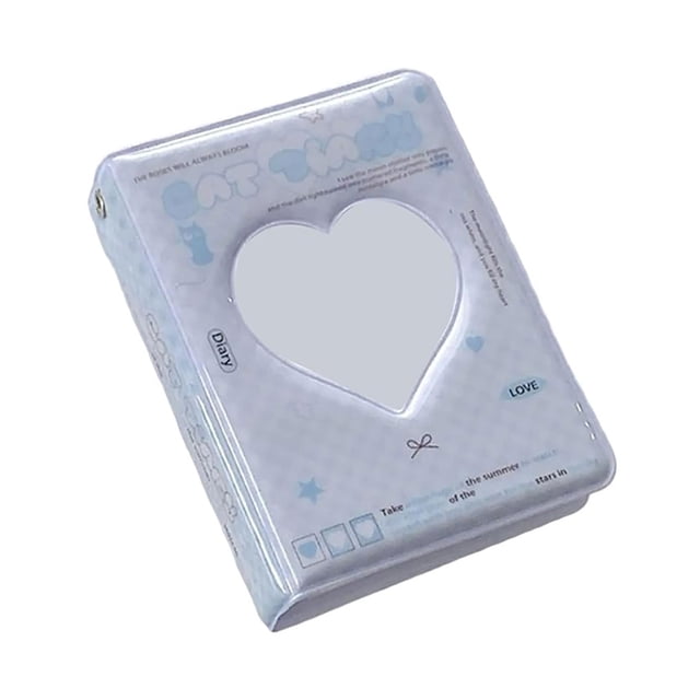 3-Inch PVC Photo Card Album with Heart Cutout (40 Pockets) - Compact Idol Photocard Holder & Travel Memory Book, Multicolor