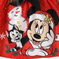 thumbnail image 5 of Disney Girls Christmas Dresses Minnie Mouse Graphic Velvet Long Sleeve Top with Printed Skirt and Bow 3T, 5 of 10