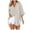 Khaki, variant on Utoimkio Women's Tie Side Button Down Shirts Loose Dress Shirt 3/4 Sleeve V Neck Solid Color Blouses Casual Vacation Tunic Tops for Women