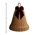 thumbnail image 3 of FeiBiQiuBi Woven Christmas Bell with Bow Ornament, Resin Jingle Bell Shaped Natural Rattan Tabletop Decor for Outdoor Indoor Decoration, 3 of 7