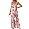 thumbnail image 6 of Costeam Womens Leaf Print Spaghetti Strap Jumpsuit Dual Side Hidden Hand Pockets Scoop Neck Elastic Loose Full Length Wide Leg Casual One Piece Outfit, 6 of 6