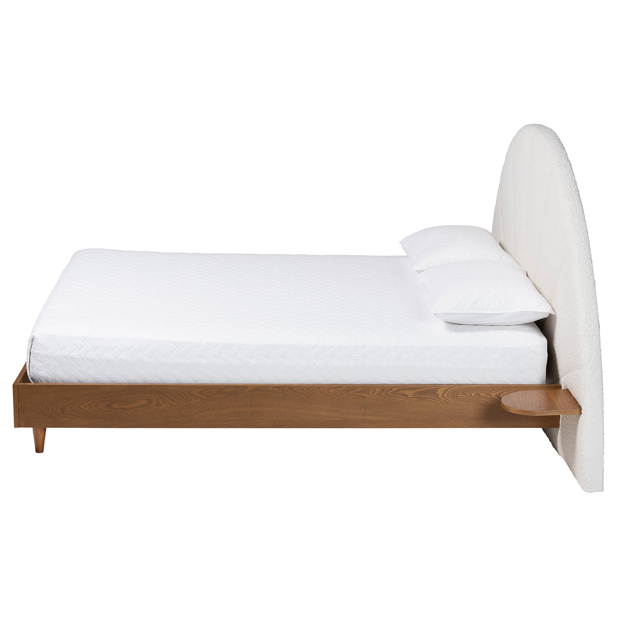 Baxton Studio Bernice Japandi Platform Bed, King, Cream