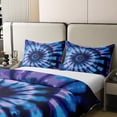 thumbnail image 4 of Purple Tie Dye Bedding Set Blue Tie Dye Bedding Duvet Cover Spiral Tie Dyed Printed Bed Comforter Cover Set,Boho Bohemian Hippie Bedding Sets Full Size Abstract Printed Quilt Cover Set with Zipper, 4 of 6