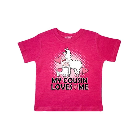 

Inktastic My Cousin Loves Me Llama Gift Toddler Toddler Girl T-Shirt