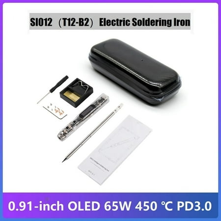 

Wsidrnty SIO12 (T12-) Intelligent OLED Electric Soldering Iron 0-450℃ Adjustable Temperature Built-In Buzzer Soldering Iron+Box