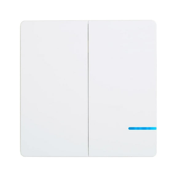 GREENCYCLE 2-Gang White Wireless Light Switch Outdoor 1600ft Indoor 130ft Remote Control New Design fit Our 110V&WIFI Receiver