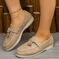 thumbnail image 3 of Rokment Women's Fringe Slip on Penny Loafers Suede Tassel Platform Chunky Low Heel Ballet Flat Oxfords Boho Beach Casual Fashion Walking Dress Shoes D Size 6.5, 3 of 6