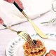 thumbnail image 5 of Juego de cubiertos de oro verde de 4 piezas, juego de cubiertos de acero inoxidable 18/10 que incluye cuchillo, tenedor, cuchara, juego de utensilios de cocina, T,11 Feliz Sencillez, 5 of 5