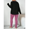 thumbnail image 2 of Plus Size Heart Fitted Long Sleeve And Long Pants Loungewear Set, 2 of 6
