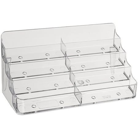 Clear Acrylic Card (CLEAR Eight 8 POCKET BUSINESS CARD HOLDER 4 Tier, CLEAR EIGHT POCKET BUSINESS CARD HOLDER By Marketing Holders Ship from)