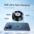 thumbnail image 4 of Blue Wireless Charging Car Phone Holder 15W Magnetic Suction Compatible with MagSafe Navigation 25x22cm, 4 of 5