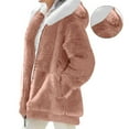 thumbnail image 5 of iHPH7 Fleece Jacket Women's Outerwear Fuzzy Jackets for Women Womens Jackets Casual Fluffy Jacket Womens Winter Clothes Teddy Jacket Women Rose Gold XL, 5 of 9