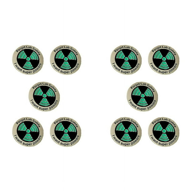 10X Pin Esmaltado de - Brilla en la Oscuridad - OlvíDate de la Seguridad en el Laboratorio Quiero Superpoderes Pin de Solapa Pin de Sombrero - Pin Divertido