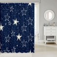thumbnail image 2 of Manfei Modern Stars Shower Curtain 72Wx72L,Galaxy Print Bathroom Curtain,White Navy, 2 of 5