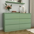 thumbnail image 3 of Spaco Modern 6 Drawer Dresser, Chest of Drawers Organizer Storage with Drawers, Large Storage Cabinet for Indoor as Bedroom, Green, 3 of 10