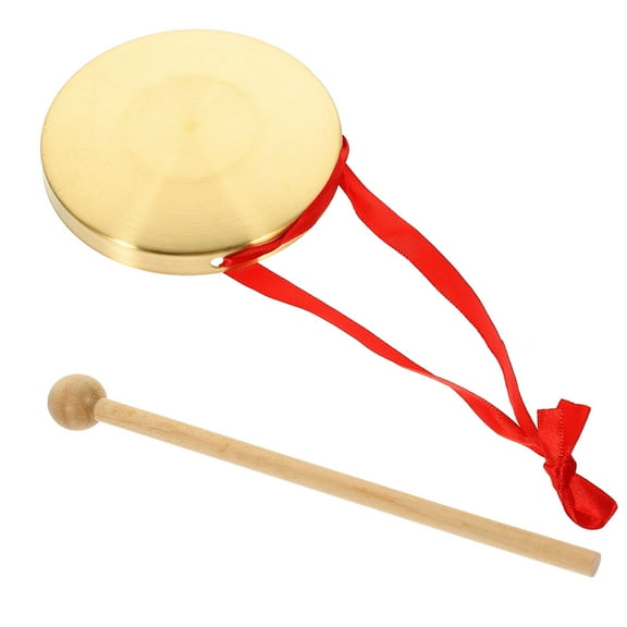 OUNONA Durable Hand Gong Copper Gong for Children with Clear Sound and Hanging Rope Ideal for Company Openings and Parties Golden 20 cm
